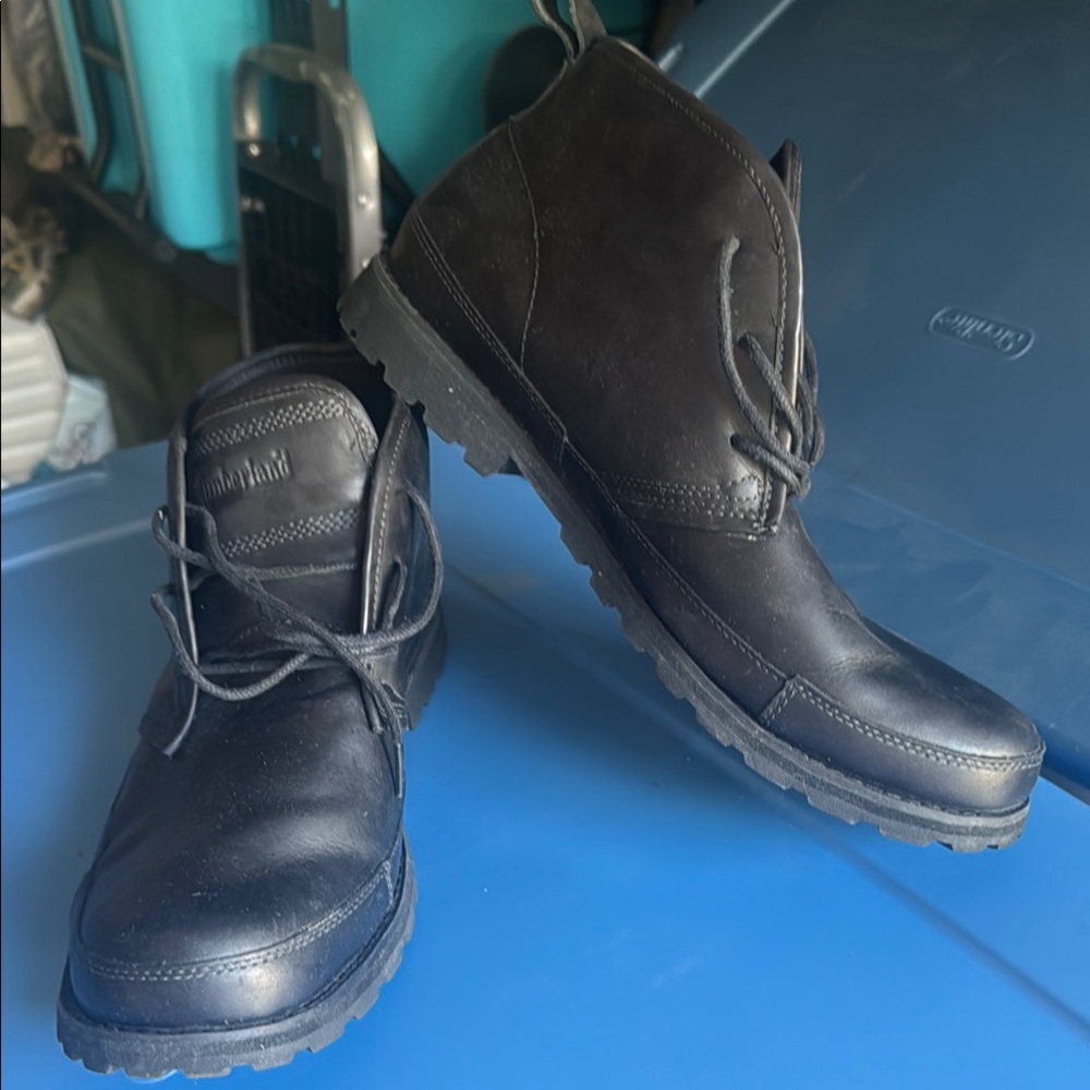Black Leather Men's Boots Timberland 12